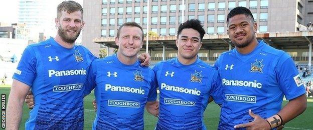 George Kruis and his Panasonic Wild Knights team-mates