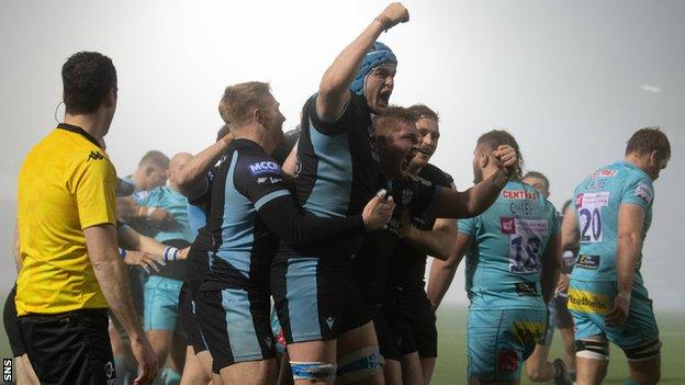 Glasgow Warriors celebrate