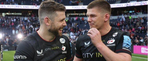 Elliot Daly (left) with Owen Farrell