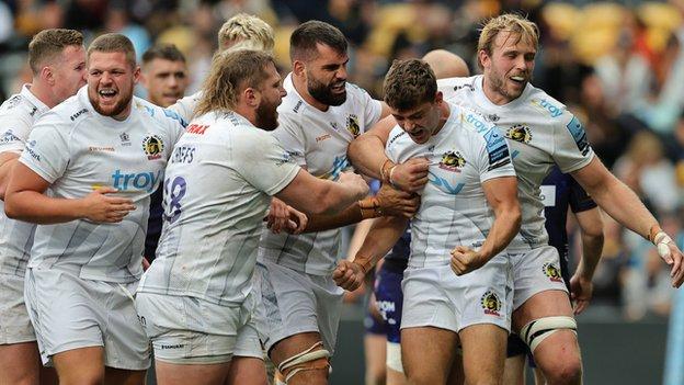 Number eight Richard Capstick scored two of Exeter's tries at Worcester