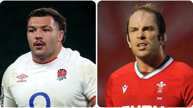 A split picture of Ellis Genge and Alun Wyn Jones